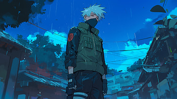 Kakashi Hatake Rain Scene Anime, Anime, Naruto, Kakashi Hatake, rain, Konohagakure (Naruto), Rain Anime HD wallpaper