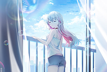 Anime girl, beautiful, Virtual Youtuber HD wallpaper