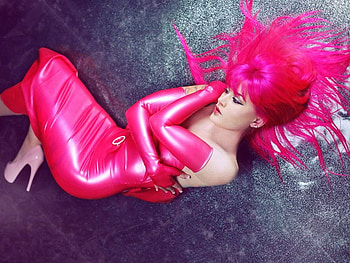 Pink Latex, latex, pink, , beautiful, girl HD wallpaper