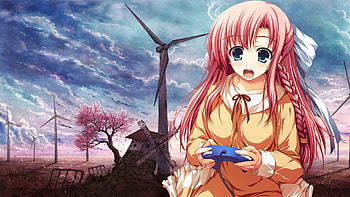 anime, girl, eyes, cartoon HD wallpaper