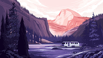Fast Autocamp , artist, artwork, digital-art, dribbble HD wallpaper