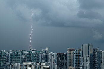 Cities, Sky, Lightning, City, Building HD wallpaper