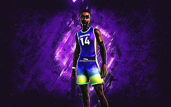 Fortnite Dynamo Dribbler Skin, Fortnite, main characters, purple stone background, Dynamo Dribbler, Fortnite skins, Dynamo Dribbler Skin, Dynamo Dribbler Fortnite, Fortnite characters HD wallpaper