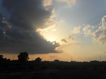 Sun Beams, clouds, sky, nature, sunset HD wallpaper