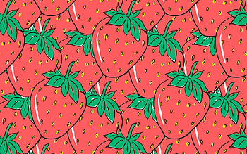 Texture, sweet, strawberry, dessert, paper, food, summer, capsuna, pink, green, red, fruit, child, pattern HD wallpaper