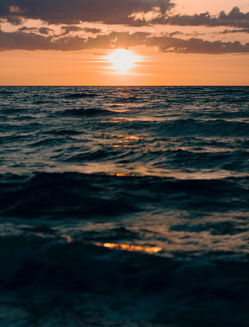 Nature, Water, Sunset, Sea, Waves, Horizon HD phone wallpaper