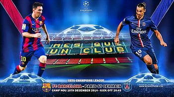 FC BARCELONA - PARIS SG, lionel messi , zlatan ibrahimovic , champions league , paris saint germain, lionel messi, messi, champions league, paris sg , zlatan ibrahimovic, psg HD wallpaper