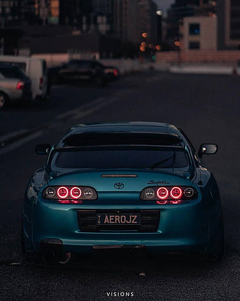 Toyota supra, jdm, green, blue, car, a80 HD phone wallpaper