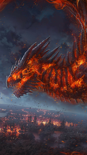 Dragon, Enchanting creature, Mythical symbol, Epic fantasy HD phone wallpaper