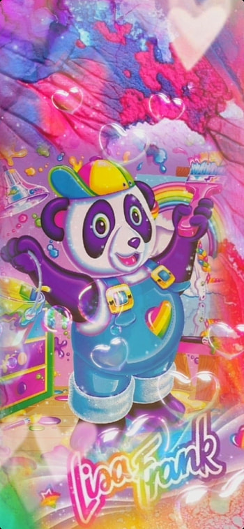Lisa Frank Panda, painter, magenta, rainbow, pink, Painter_Panda, LisaFrank HD phone wallpaper
