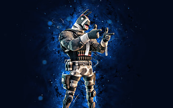 Special Forces Lt John Llama, , blue neon lights, Fortnite Battle Royale, Fortnite characters, Special Forces Lt John Llama Skin, Fortnite, Special Forces Lt John Llama Fortnite HD wallpaper