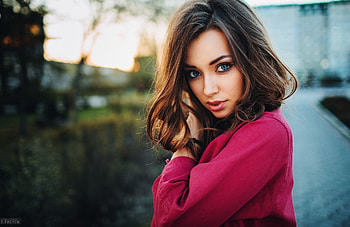 Model, women, gri, hair HD wallpaper