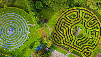 Greenan Labyrinth, Greenan, Bush, Park, Nature, Wicklow, Garden, Europe, Man made, Maze, Grass, Labyrinth, Ireland HD wallpaper
