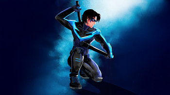 Nightwing Aerial Avenger, nightwing, superheroes, artwork, art, digital-art, deviantart HD wallpaper