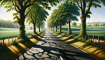 Serene Country Road, country road, road, tree, landscape, sunlight HD wallpaper