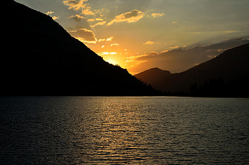 Nature, Sunset, Sky, Sea, Glare, Slope HD wallpaper