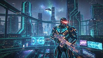 Neon Sentinel — Cyberpunk, Soldier, Cyborg HD wallpaper