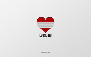 I Love Leonding, Austrian cities, Day of Leonding, gray background, Leonding, Austria, Austrian flag heart, favorite cities, Love Leonding HD wallpaper