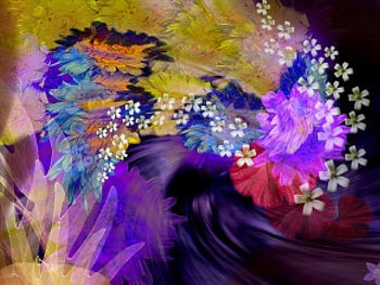 Flower Storm, digital art, nature, abstract, flower HD wallpaper
