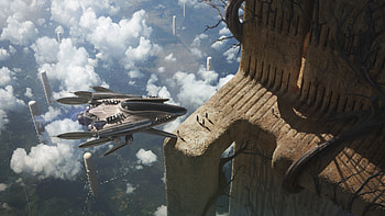 Cloudborne Cruiser — Sci‑Fi Spaceship, Sci Fi, spaceship HD wallpaper