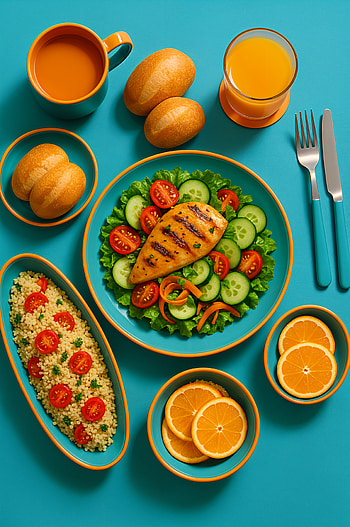 Fresh and Vibrant Lunch for a Healthy Midday Boost HD phone wallpaper
