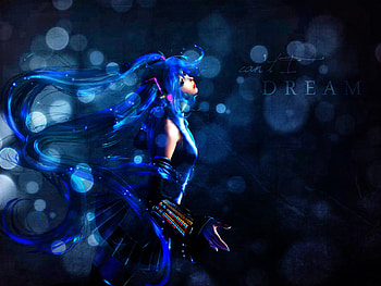 Dream, blue, heads, sparker, cute, spark, vocaloid, long hair, nice, miku, 3d, abstract, cg, female, sexy, sweet, hatsune miku, hot, blue hair, girl, anime girl, anime, fantasy, realistic HD wallpaper