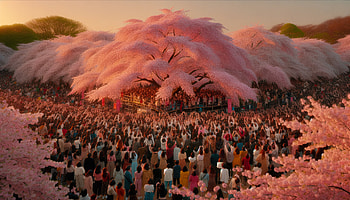 Cherry Blossom Festival, cherry blossom festival, cherry blossom, festival, crowd, spring HD wallpaper