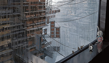Building, Anime, Original, Rain HD wallpaper