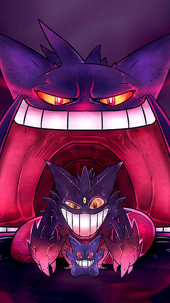 Mega Gengar , Ghostly presence, Dark and Poison types, Haunter evolution HD phone wallpaper