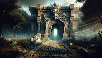Majestic Architectural Entrance - Ultra, building, architecture, entrance, fantasy, ancient ruin HD wallpaper