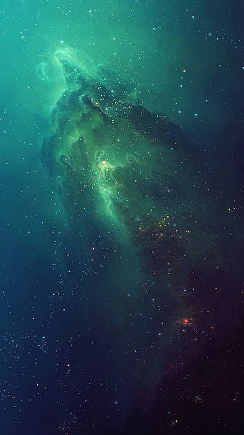 Green Nebula, Cosmic tranquility, Enigmatic celestial canvas, Stellar majesty HD phone wallpaper