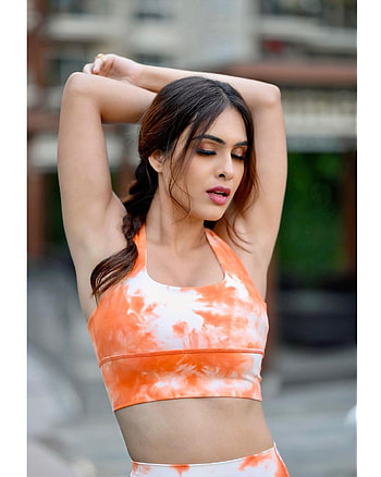 Neha Malik, orange, flash graphy HD phone wallpaper
