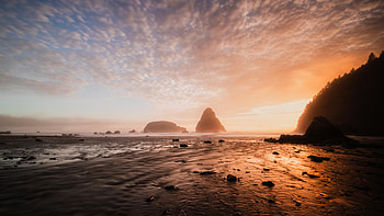 Sunset From Sunday Night At Whaleshead Beach In Brookings, sunset, beach, sky, sea, mountains, nature HD wallpaper