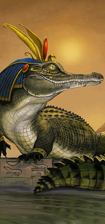 Panteon Egipcio 02, alligator, art, egipto, cocodrilo, egypt, animal, pantehon HD phone wallpaper