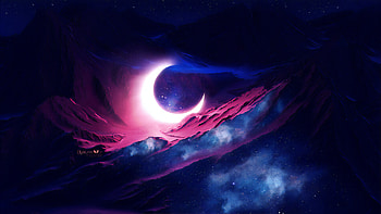 Fallen Moon , moon, artist, artwork, digital-art, deviantart HD wallpaper