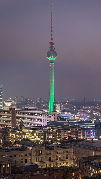 Berlin Skyline, Man-made marvels, Iconic landmarks, Architectural wonder HD phone wallpaper