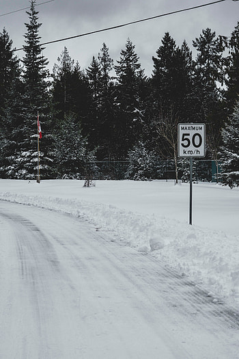 Winter, Words, Road, Speed, Sign, Limitation, Restriction HD phone wallpaper