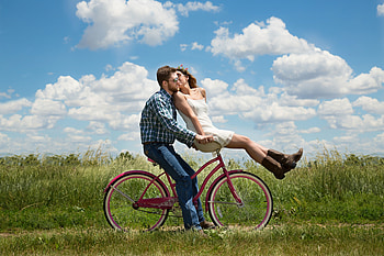 Couple Bike Romantic, love, couple, cycle HD wallpaper