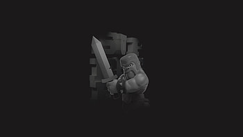 Clash Of Clans Barbarian , clash-of-clans, supercell, games, 2017-games, black-and-white, monochrome HD wallpaper