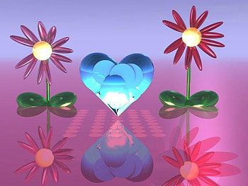 Heart, flowers, abstract HD wallpaper