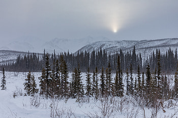 Landscape, Winter, Nature, Trees, Sunset, Mountains, Snow HD wallpaper