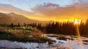 Telluride, Colorado, river, trees, sky, mountains, cloud, usa HD wallpaper