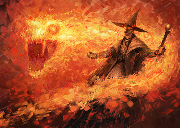 Fire sorcerer, fantasy, sorcerer HD wallpaper