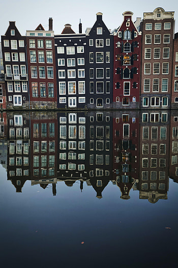 Cities, Water, Houses, Architecture, Building, Reflection HD phone wallpaper