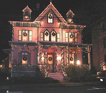 beautiful christmas decorated home, decorated, beautiful, architecture, home HD wallpaper