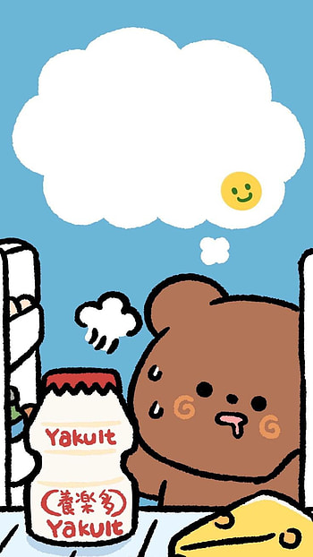 Bear, yogurt, art, smile HD phone wallpaper