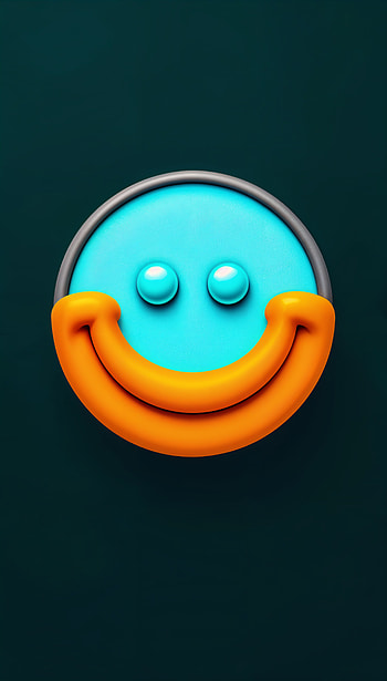 Cheerful Smiley for a Happy Vibe, blue, orange (Color), 3D HD phone wallpaper