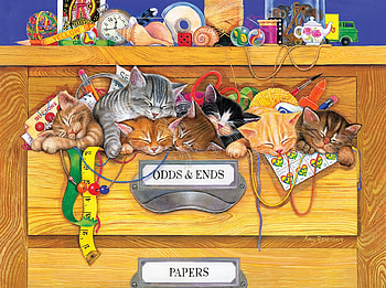 Sleeping Kittens, puzzle, sleeping, drawer, kittens HD wallpaper