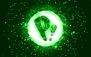 Pop OS green logo, , green neon lights, Linux, creative, green abstract background, Pop OS logo, OS, Pop OS HD wallpaper