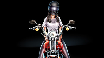 Biker girl, digital art HD wallpaper